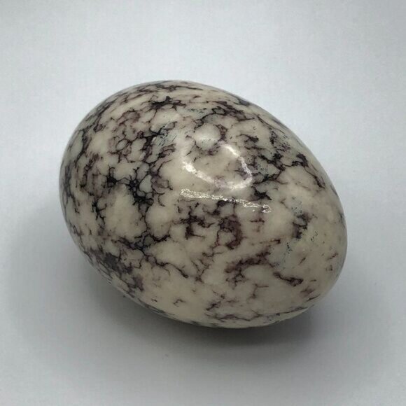 Vintage Polished Howlite Stone Egg 2.5 Inches - Picture 2 of 4